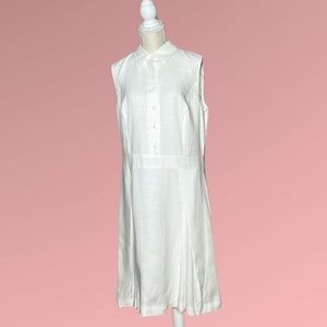 Brooks Brothers 346 Linen Off-White Sleeveless Dress - Size 16 - NWT